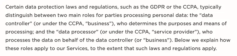 Example Privacy Policy Excerpt