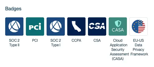 Example Trust Center Badges